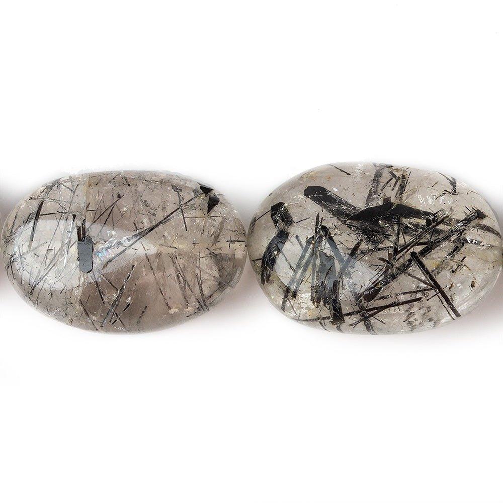 16x12-23x16mm Black Tourmalinated Quartz plain nugget beads 16 inch 23 pieces - The Bead Traders