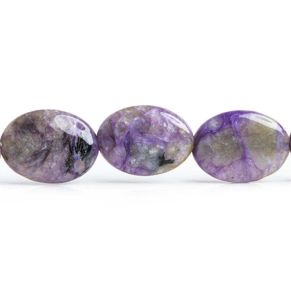 16x12mm Charoite plain oval beads 15 inch 23 pieces - The Bead Traders