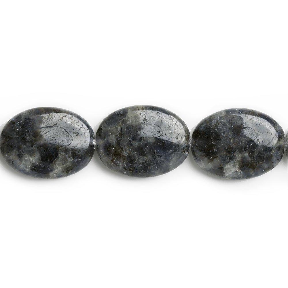 16x12mm Iolite straight drilled plain ovals 15.5 inch 25 beads - The Bead Traders