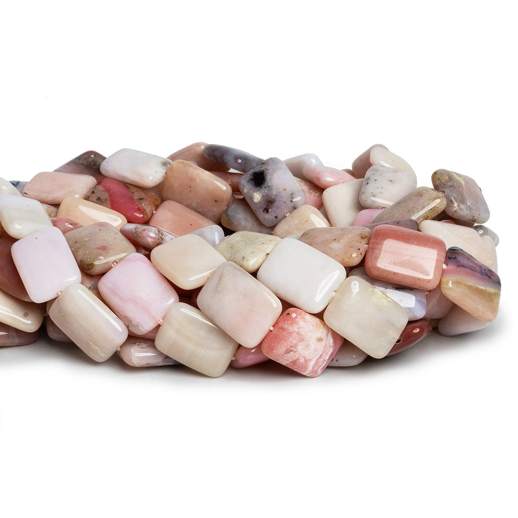 16x12mm Pink Peruvian Opal Plain Rectangles 15 inch 24 beads - The Bead Traders