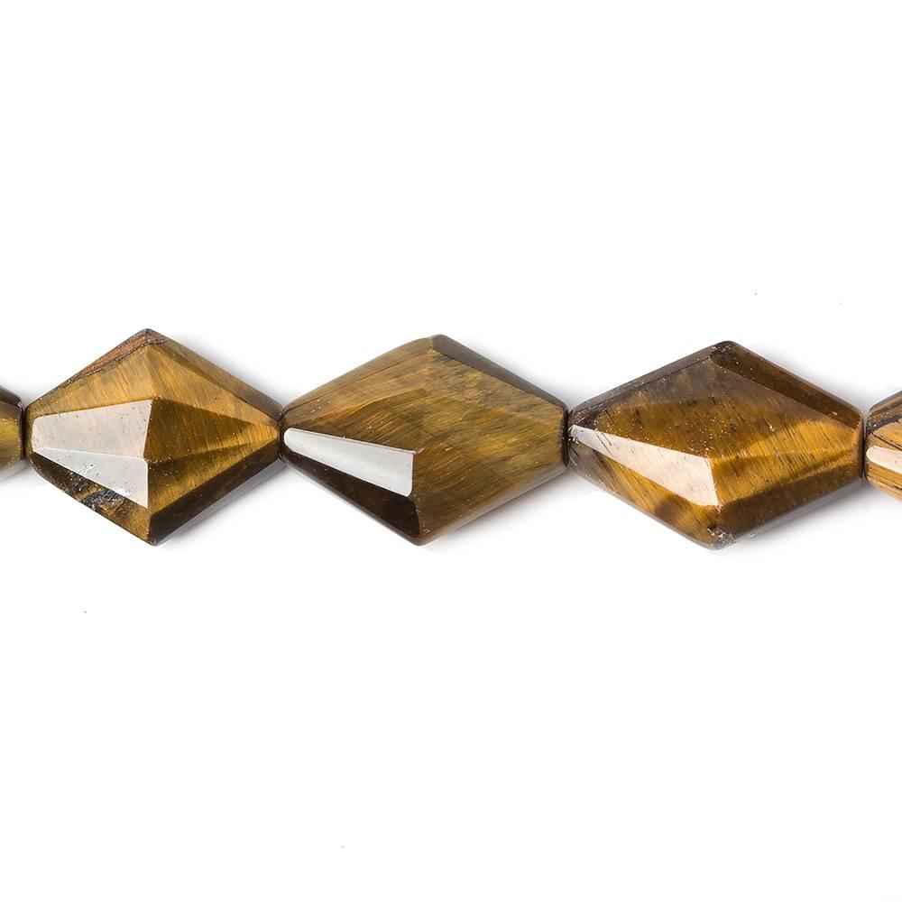 16x12mm Tiger's Eye faceted kite beads 16 inch 24 pieces - The Bead Traders