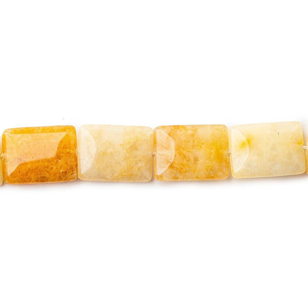16x12mm Yellow Jade Plain Rectangle 15 inches 24 beads - The Bead Traders
