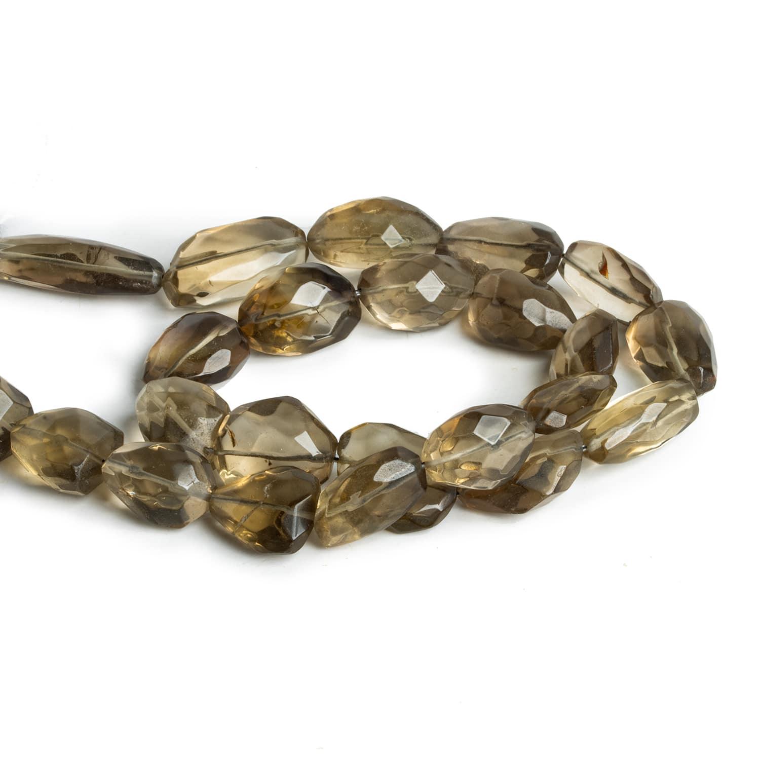 16x13mm Smoky Quartz Faceted Nuggets 15 inch 23 beads - The Bead Traders