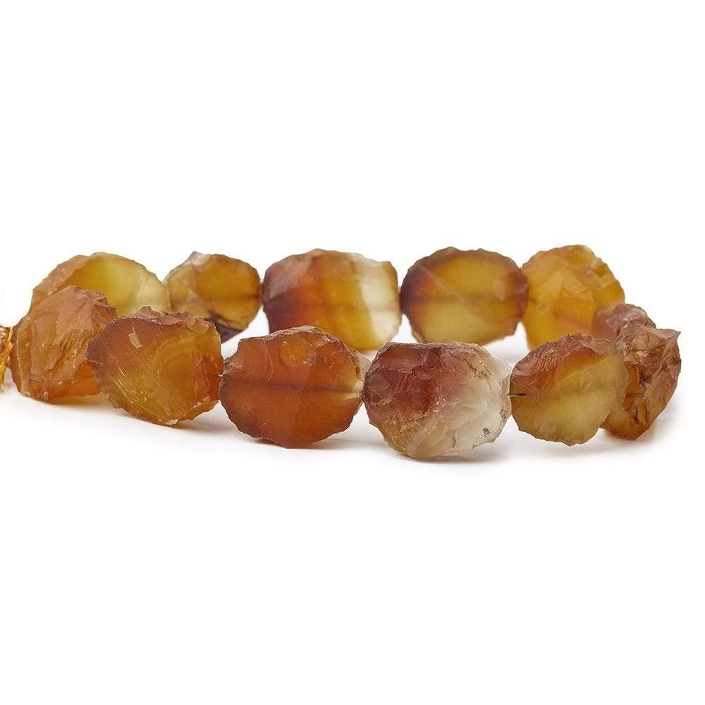 16x14-19x17mm Poppy Yellow Agate Beads Hammer Faceted Ovals 8 inch 12 pcs - The Bead Traders