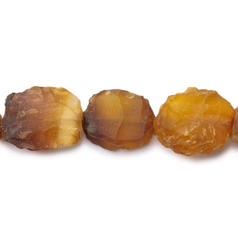 16x14-19x17mm Poppy Yellow Agate Beads Hammer Faceted Ovals 8 inch 12 pcs - The Bead Traders
