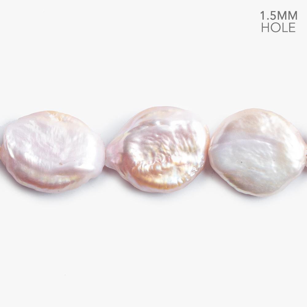 16x16-17x18mm Pink Baroque Large hole Side Drilled Pearls 17 inch 21 pcs - The Bead Traders