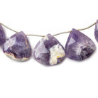 16x16-25x25mm Cape Amethyst faceted heart briolettes 9 inch 11 pieces - The Bead Traders