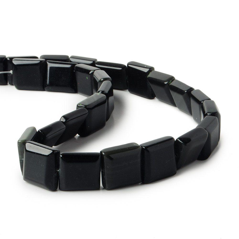 16x16mm Rainbow Obsidian straight drilled plain square beads 16 inch 27 pieces - The Bead Traders