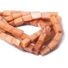 16x8-16x10mm Burnt Orange Aventurine plain cubed rectangle 16 inch 24 Beads - The Bead Traders