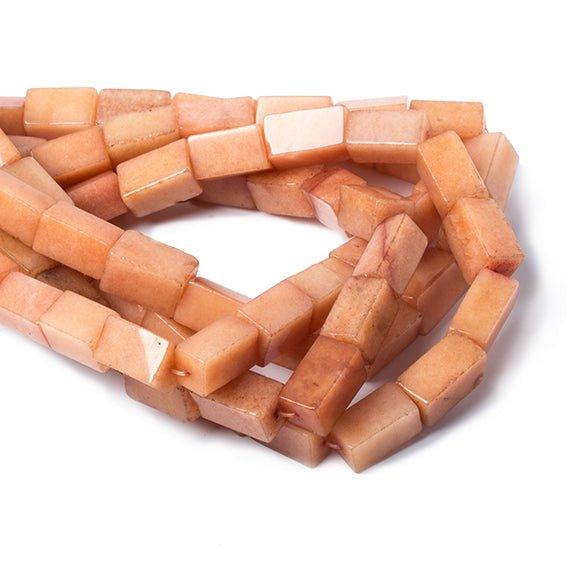 16x8-16x10mm Burnt Orange Aventurine plain cubed rectangle 16 inch 24 Beads - The Bead Traders