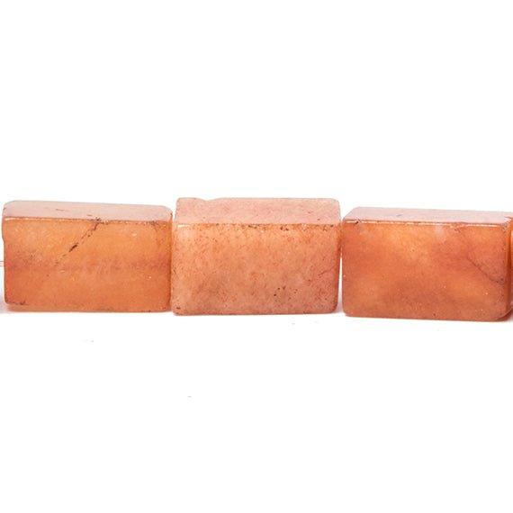 16x8-16x10mm Burnt Orange Aventurine plain cubed rectangle 16 inch 24 Beads - The Bead Traders