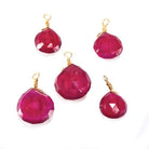 16x9mm Gold Wire Wrapped Berry Chalcedony faceted heart Pendant 1 pc - The Bead Traders