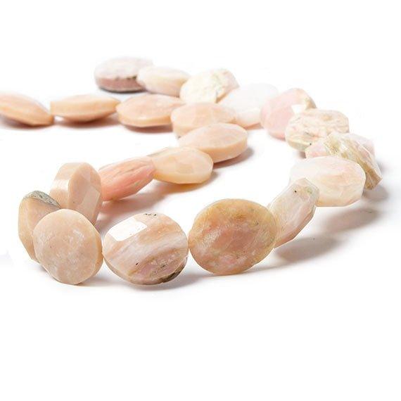 17-18x14-15mm Pink Peruvian Opal Faceted Oval Beads 16 inch 22 pieces - The Bead Traders