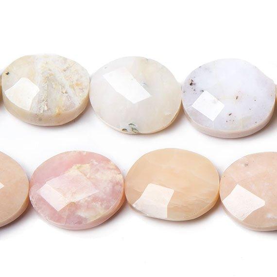 17-18x14-15mm Pink Peruvian Opal Faceted Oval Beads 16 inch 22 pieces - The Bead Traders