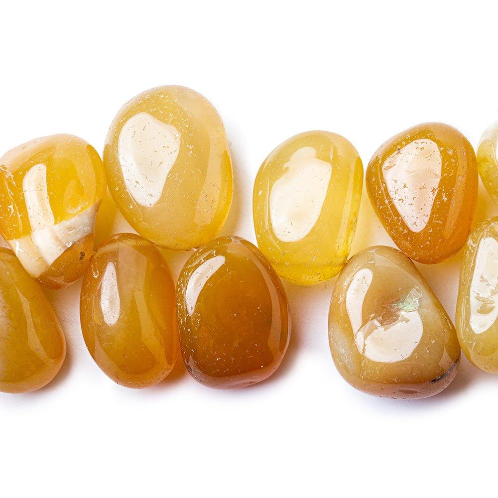 17-20mm Golden Agate Plain Jellybean Nugget Beads 13 inch 45 pieces - The Bead Traders