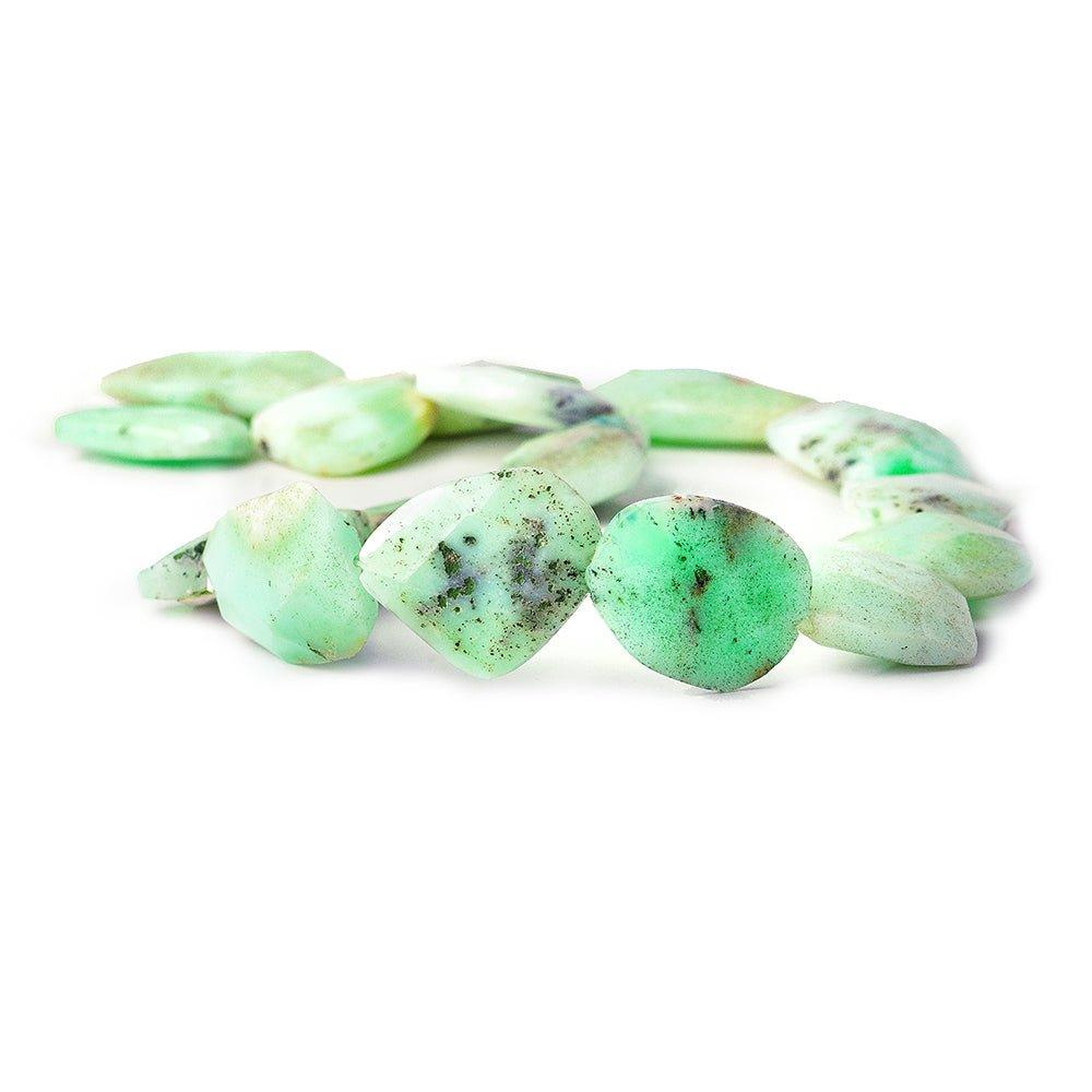 17-22mm Chrysoprase Faceted Nugget Beads 16 inch 16 pieces - The Bead Traders