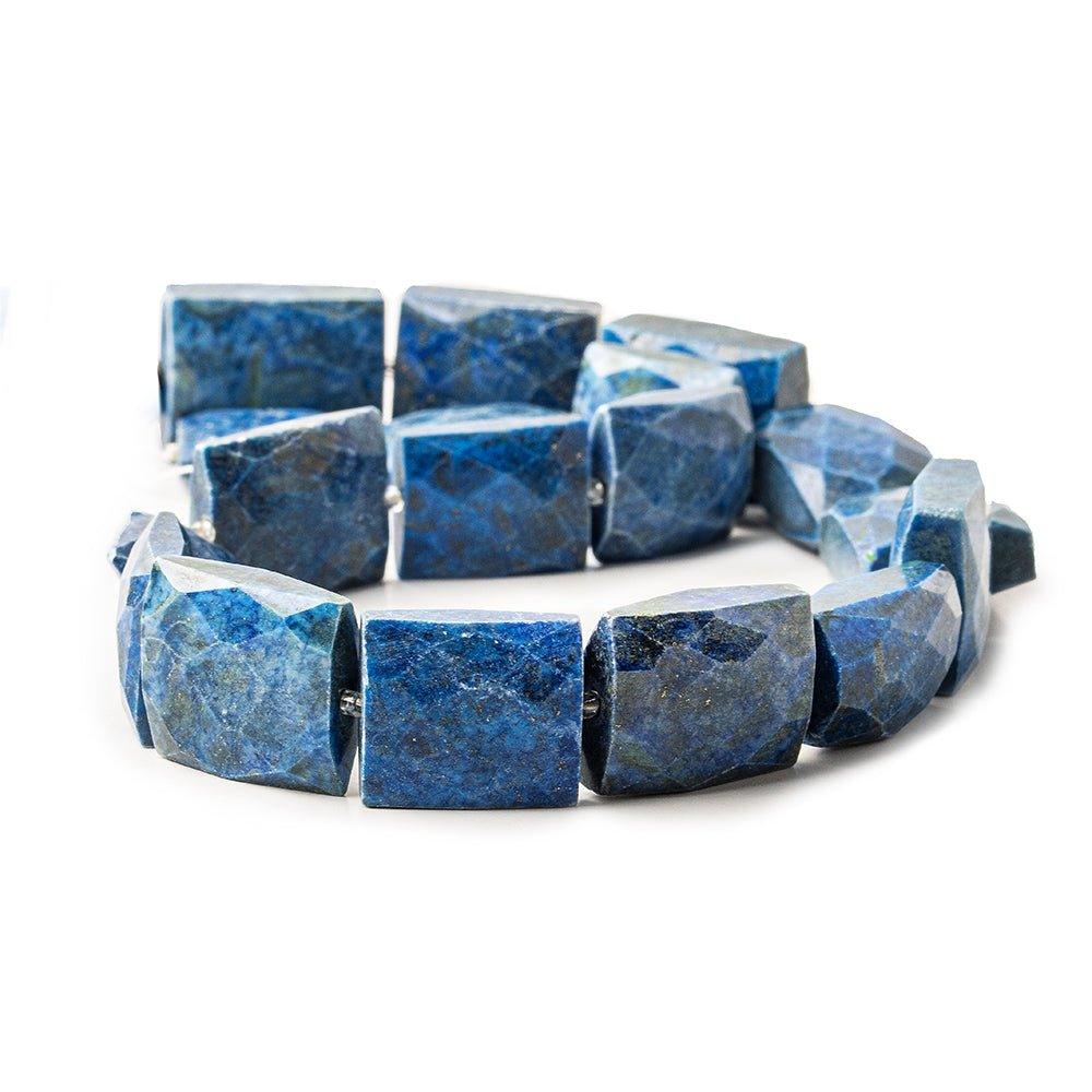 17-23mm Lapiz Lazuli Faceted Rectangle Beads 15 inch 16 pieces - The Bead Traders