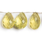 17-23mm Lemon Quartz Pear Briolette Beads 8 inch 12 pieces - The Bead Traders