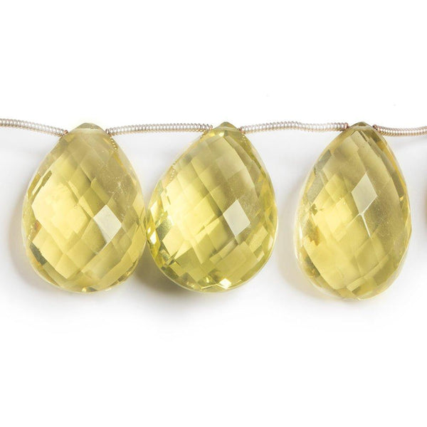 17-23mm Lemon Quartz Pear Briolette Beads 8 inch 12 pieces