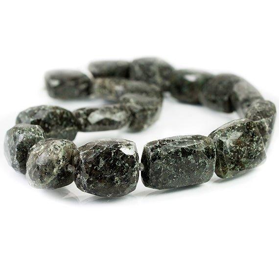 17 - 24mm Moss Quartz Faceted Nugget Beads 15 inch 17 pieces - The Bead Traders