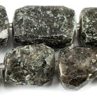 17 - 24mm Moss Quartz Faceted Nugget Beads 15 inch 17 pieces - The Bead Traders
