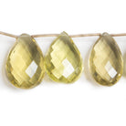 17-25mm Lemon Quartz Pear Briolette Beads 8 inch 13 pieces - The Bead Traders