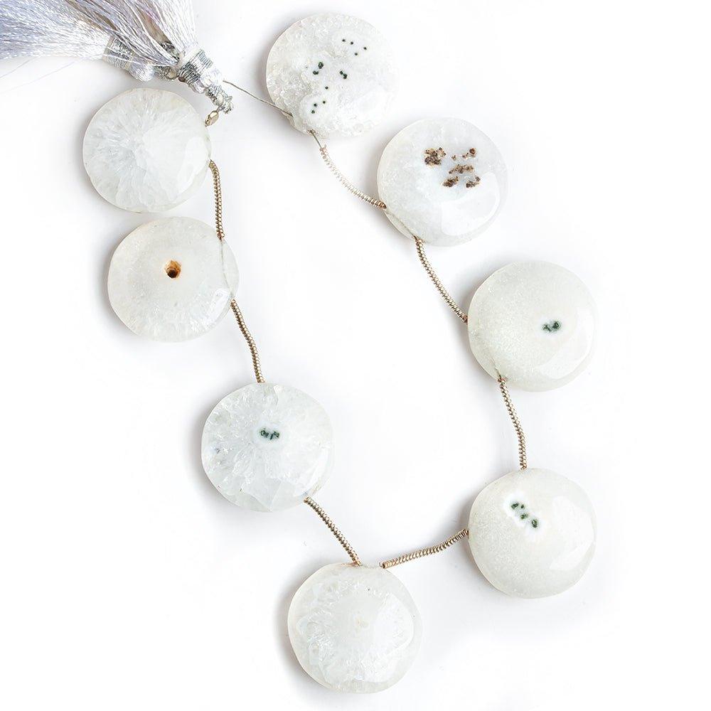 17.5mm-23mm Solar Quartz Top Drilled Plain Coin Beads 8 inch 8 pieces - The Bead Traders