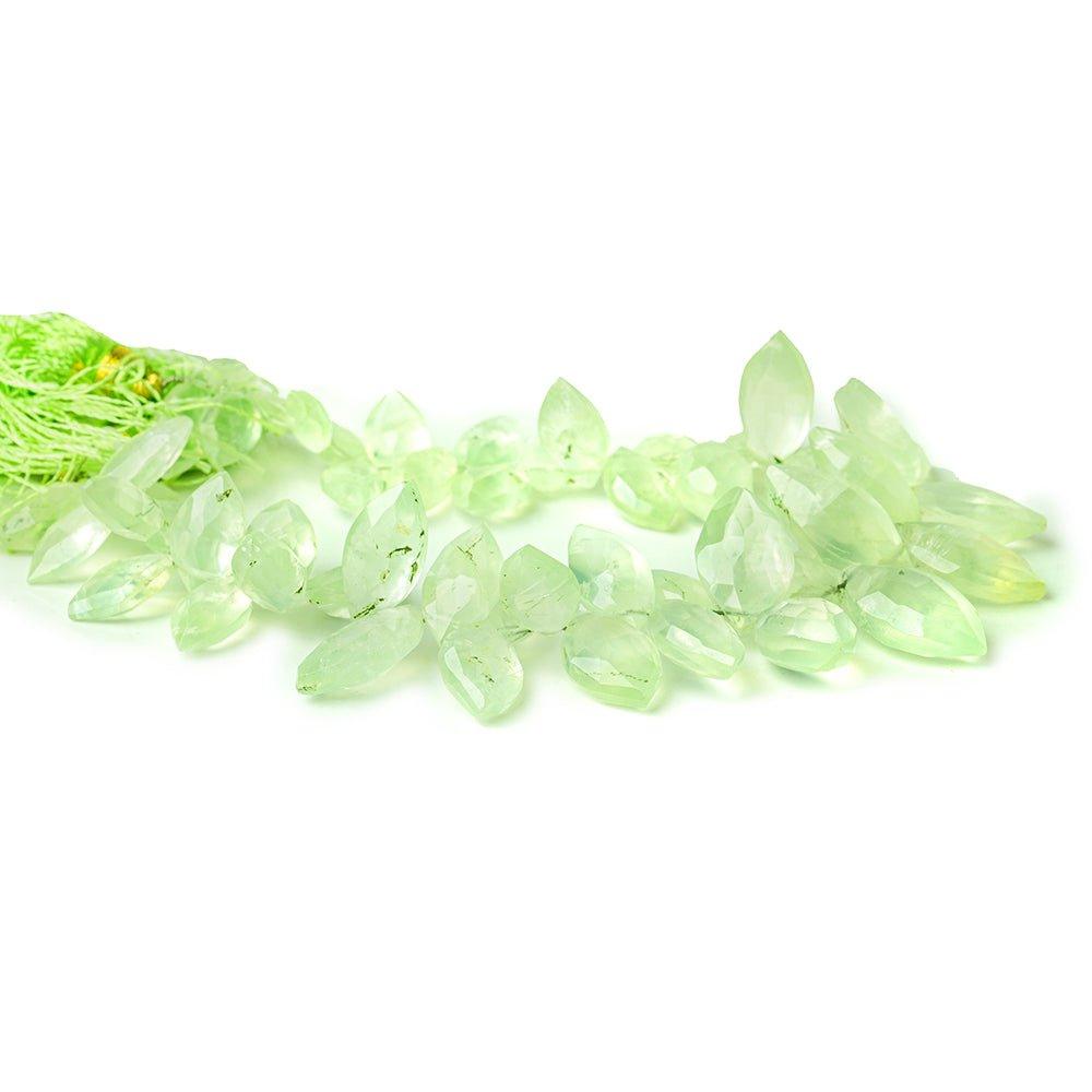 17mm Prehnite Beads Faceted 11-17mm Top Drilled Marquise - The Bead Traders
