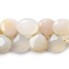 17mm Silver Rose Chalcedony Plain Pear and Heart Beads 8 inch 34 beads - The Bead Traders