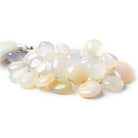 17mm Silver Rose Chalcedony Plain Pear and Heart Beads 8 inch 34 beads - The Bead Traders
