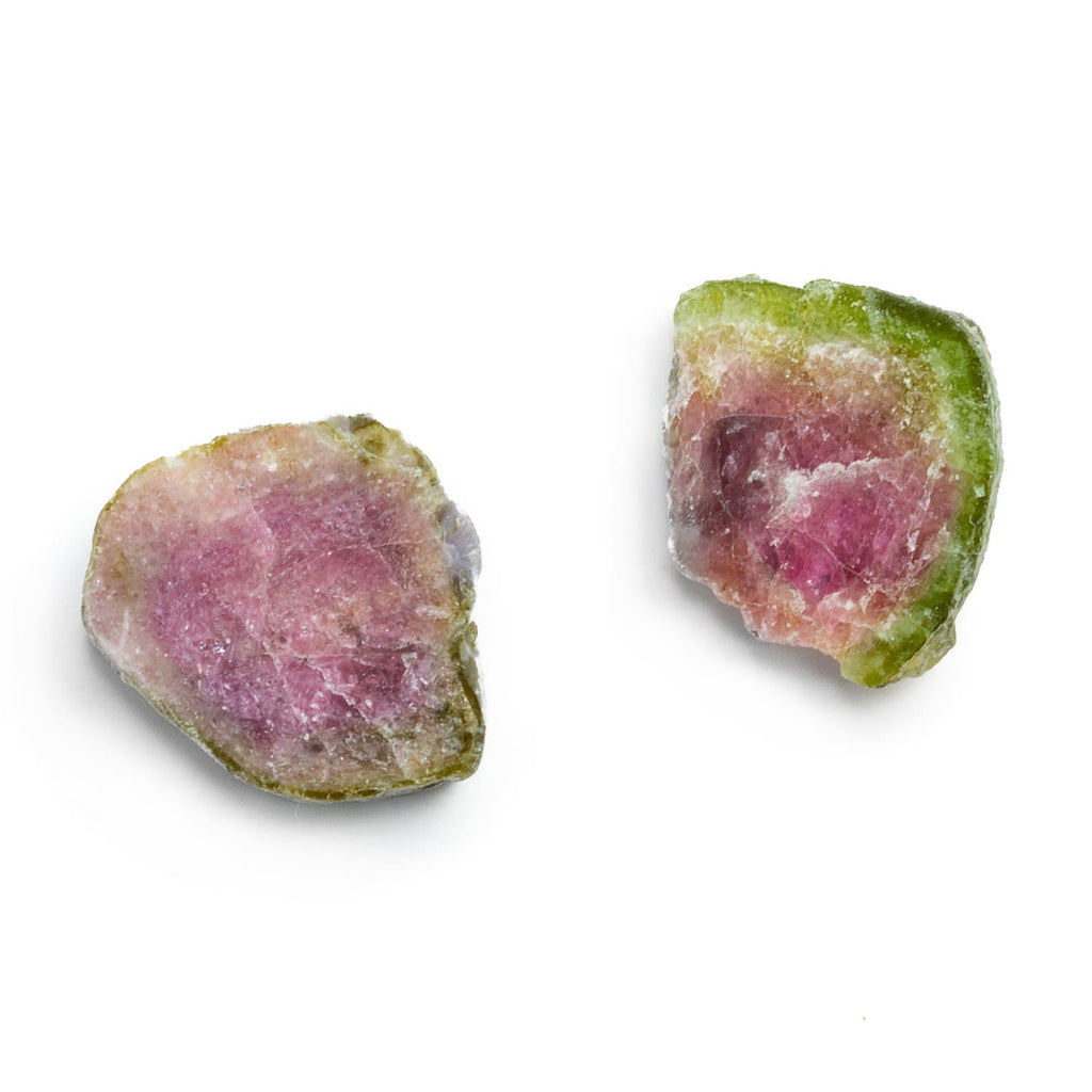 17mm Watermelon Tourmaline Slice Beads - Set of 2 - The Bead Traders