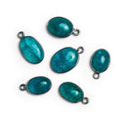 17x10mm Black Gold Bezeled Apatite Oval Pendant 1 Bead - The Bead Traders