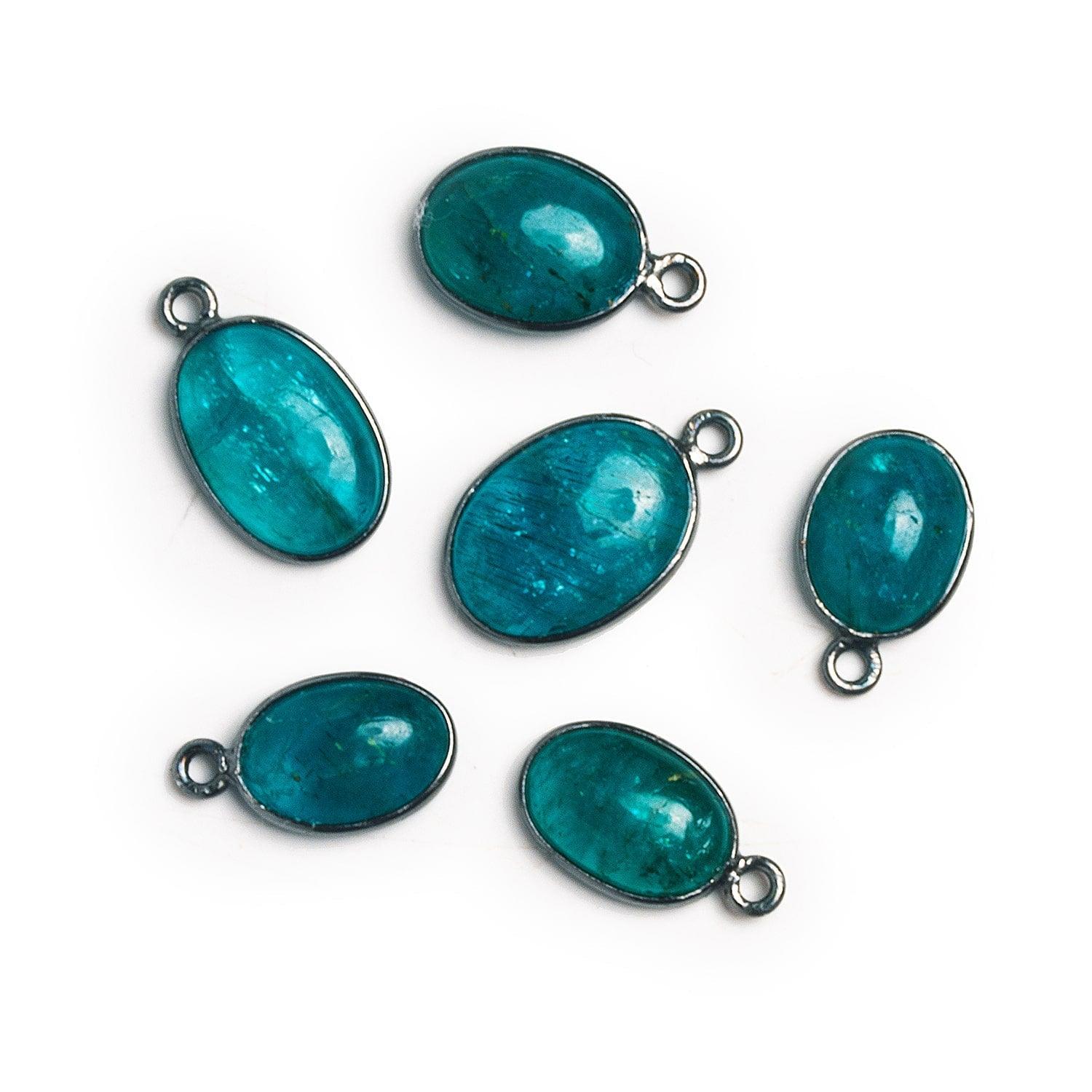 17x10mm Black Gold Bezeled Apatite Oval Pendant 1 Bead - The Bead Traders