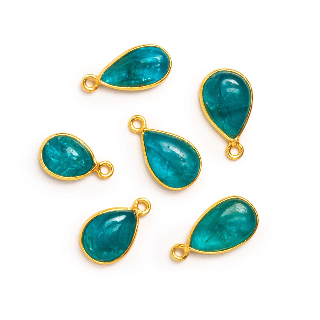 17x10mm Gold Bezel Apatite Pear Pendant - The Bead Traders