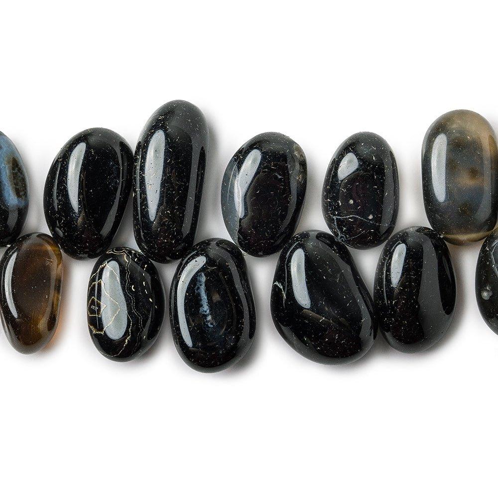 17x11mm-25x14mm TriColor Agate Top Drilled Plain Nugget Beads 14 inch 50 pieces - The Bead Traders