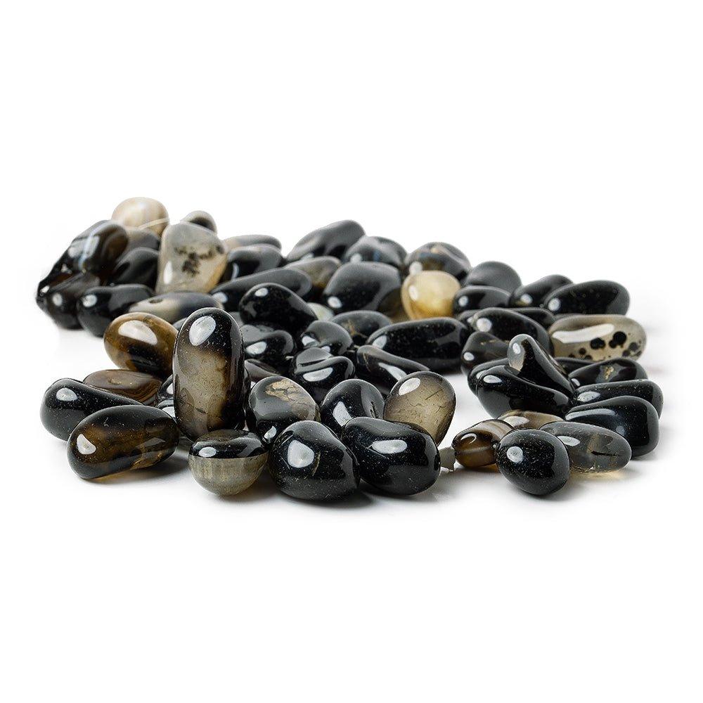 17x11mm-25x14mm TriColor Agate Top Drilled Plain Nugget Beads 14 inch 50 pieces - The Bead Traders