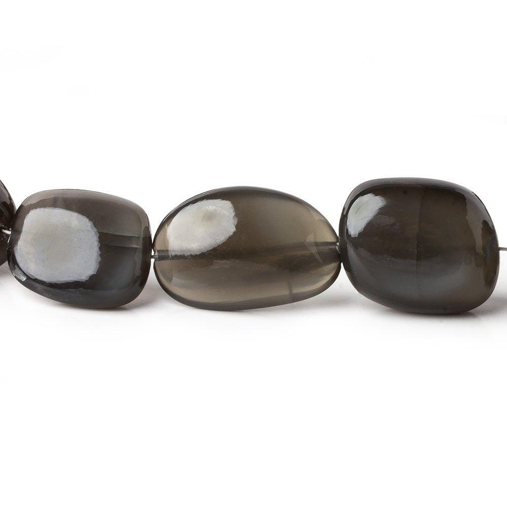 17x13-27x15mm Platinum Grey Moonstone plain nuggets 14 inch - The Bead Traders