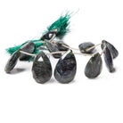 17x13mm - 25x16mm Indicolite Tourmaline faceted pear beads 9 inch 11 beads - The Bead Traders