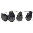 17x13mm - 25x16mm Indicolite Tourmaline faceted pear beads 9 inch 11 beads - The Bead Traders