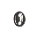 17x13mm Solid Hematite Oval Button Connector 1 piece - The Bead Traders