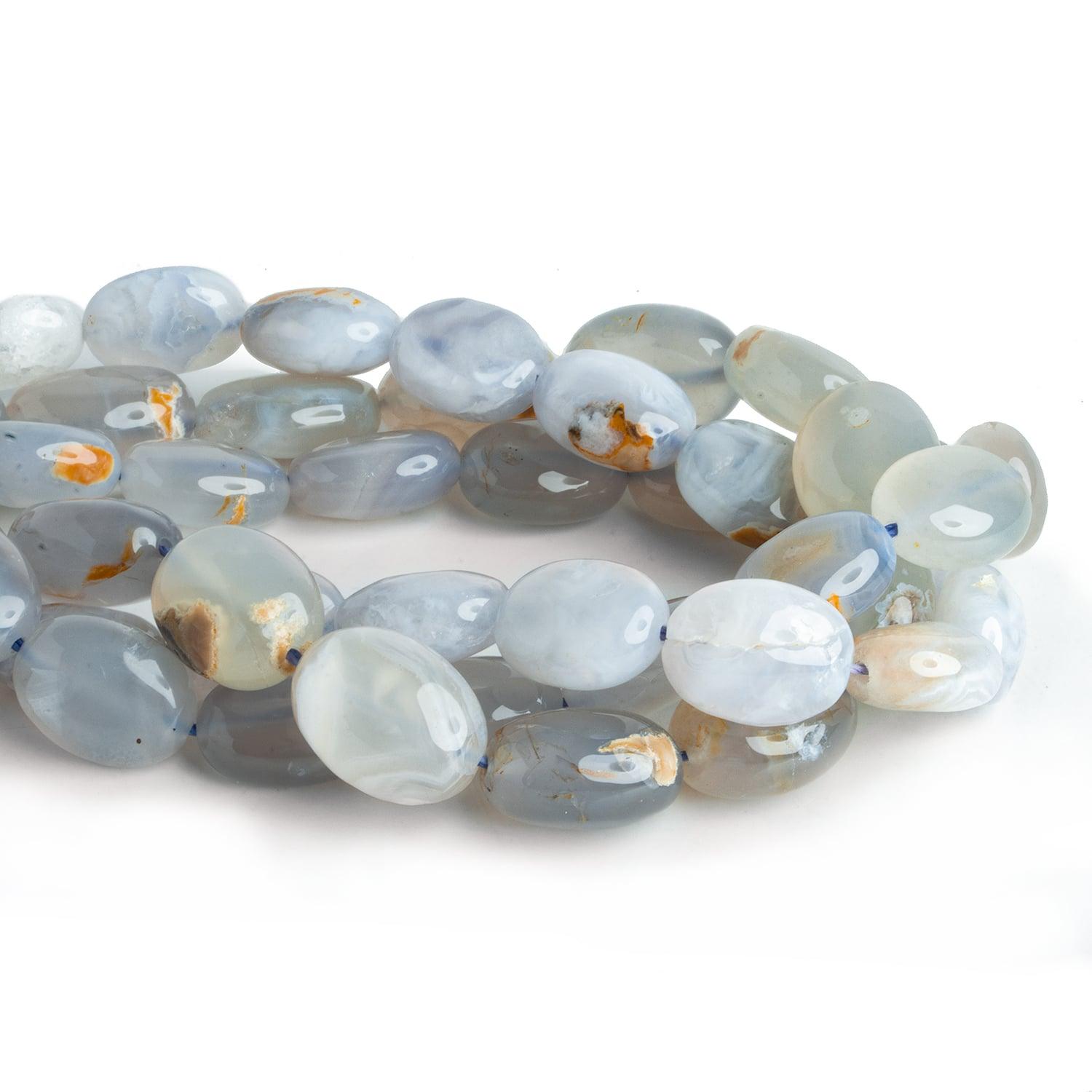 17x13mm Turkish Chalcedony w/ Matrix Ovals 15 inch 22 beads - The Bead Traders