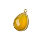 17x13mm Vermeil Bezel Butterscotch Yellow Chalcedony faceted pear Pendant 1 piece - The Bead Traders