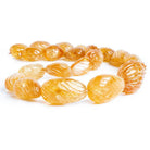 17x14mm-34x23mm Carved Citrine Nugget Beads 20 inch 21 pieces - The Bead Traders