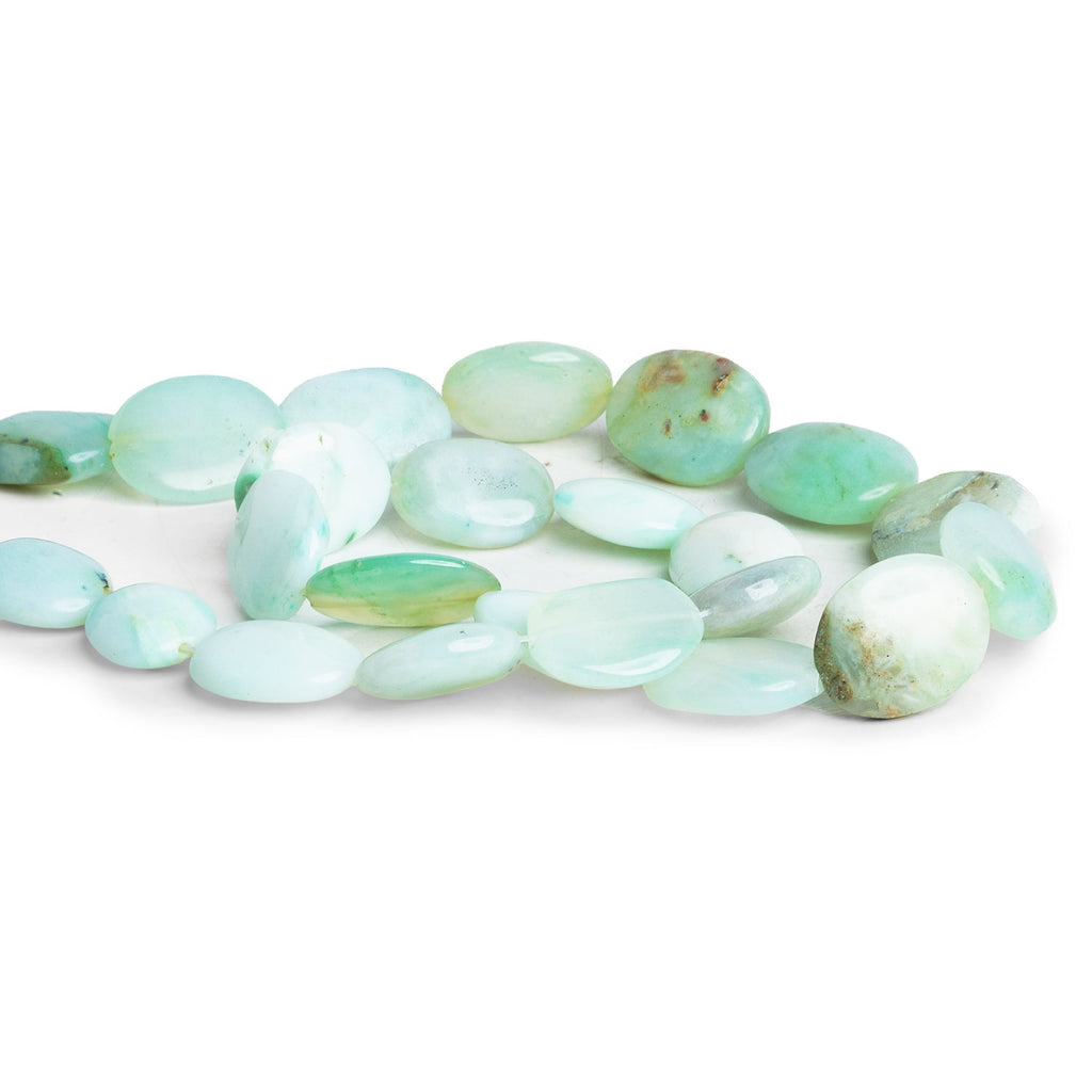17x14mm Blue Peruvian Opal Plain Ovals 16 inch 21 beads - The Bead Traders