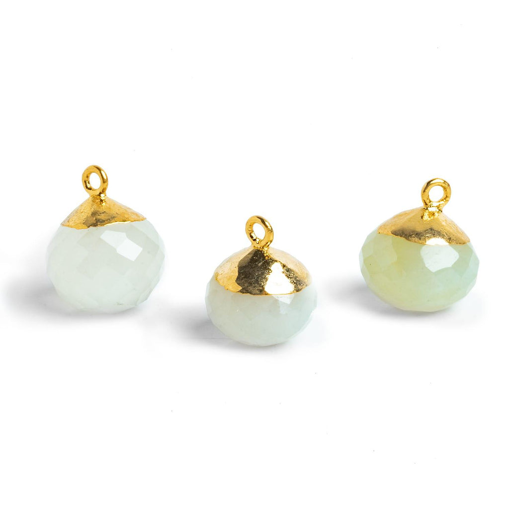 17x14mm Gold Leafed Chalcedony Candy Kiss Pendant 1 Bead - The Bead Traders