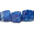 17x15-14x13mm Cobalt Blue Agate Beads Hammer Faceted Square 8 inch 13 pcs - The Bead Traders