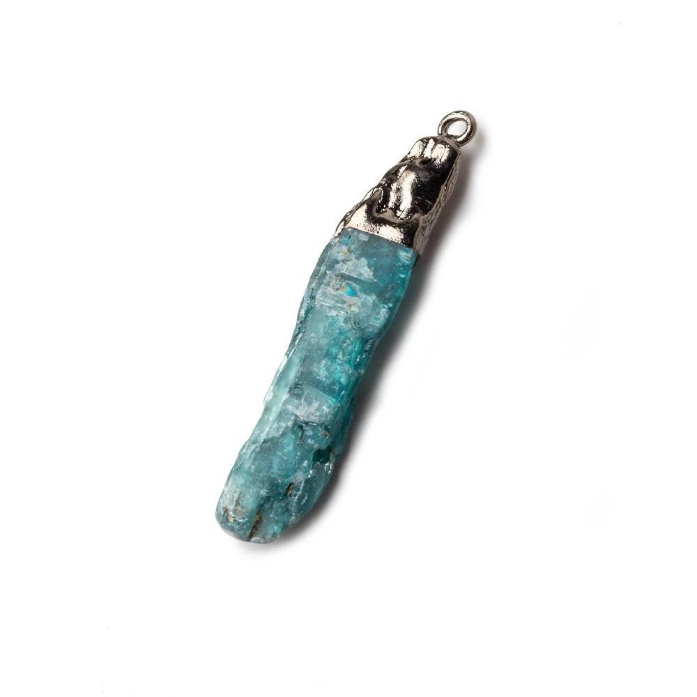 17x6-28x7mm Black Gold Leafed Blue Kyanite Crystal Focal Pendant 1 bead - The Bead Traders