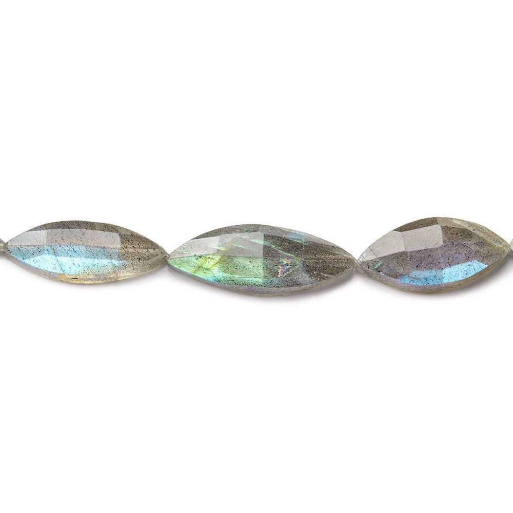 17x8-23x10mm Labradorite straight drilled faceted marquise 8 inch 10 pieces - The Bead Traders