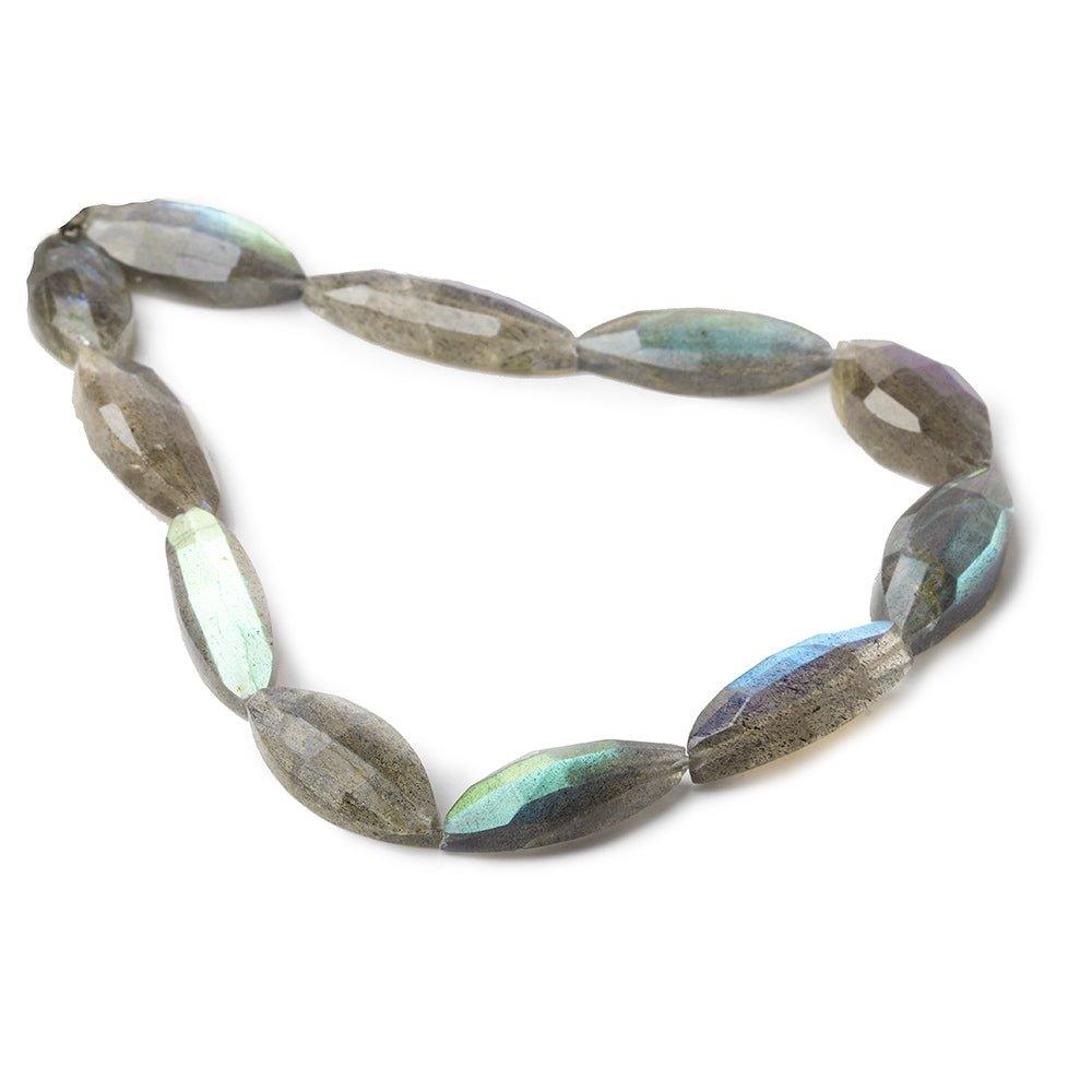 17x8-23x10mm Labradorite straight drilled faceted marquise 8 inch 10 pieces - The Bead Traders