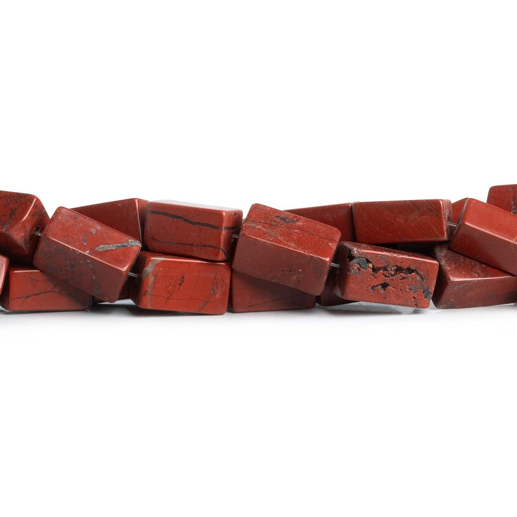 17x9mm Red Jasper Rectangles 16 inch 24 beads - The Bead Traders
